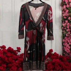 Y2K BCBGMaxazria Multicolor Watercolor Bodycon‎ Party Cocktail Dress Size XS